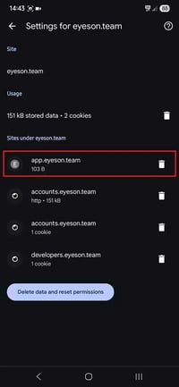 eyeson team settings