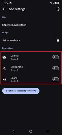 Settings app.eyeson.team