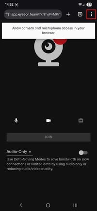 three dot menu eyeson browser
