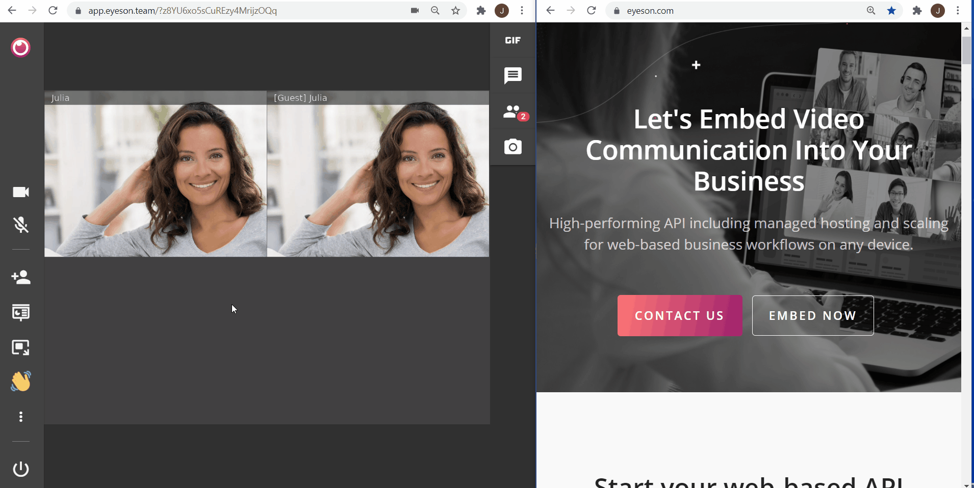 Co-browsing mit ScreenCam Funktion GIF