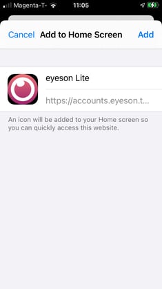 Choose Add eyeson Lite on iOS