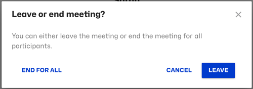 leave or end meeting popup
