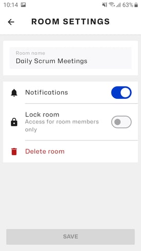 eyeson android room settings