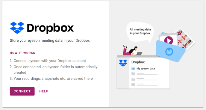 Connect your eyeson with Dropbox