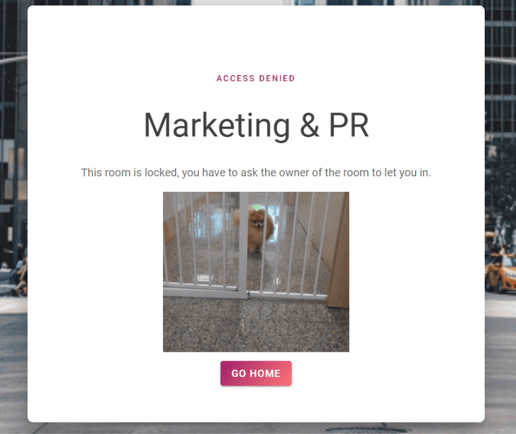 Access denied to other people once the room is locked
