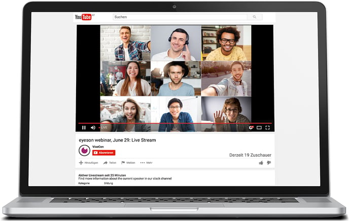 Screenshot Live Streaming mit eyeson