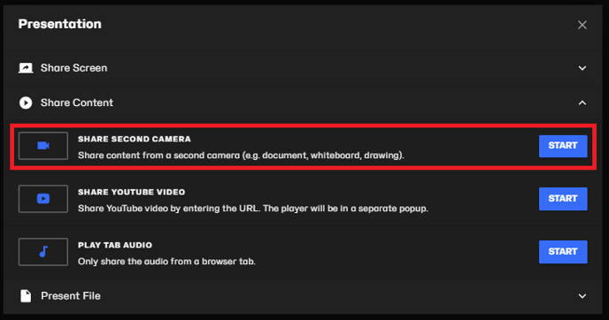sharecontentfromsecondcamera