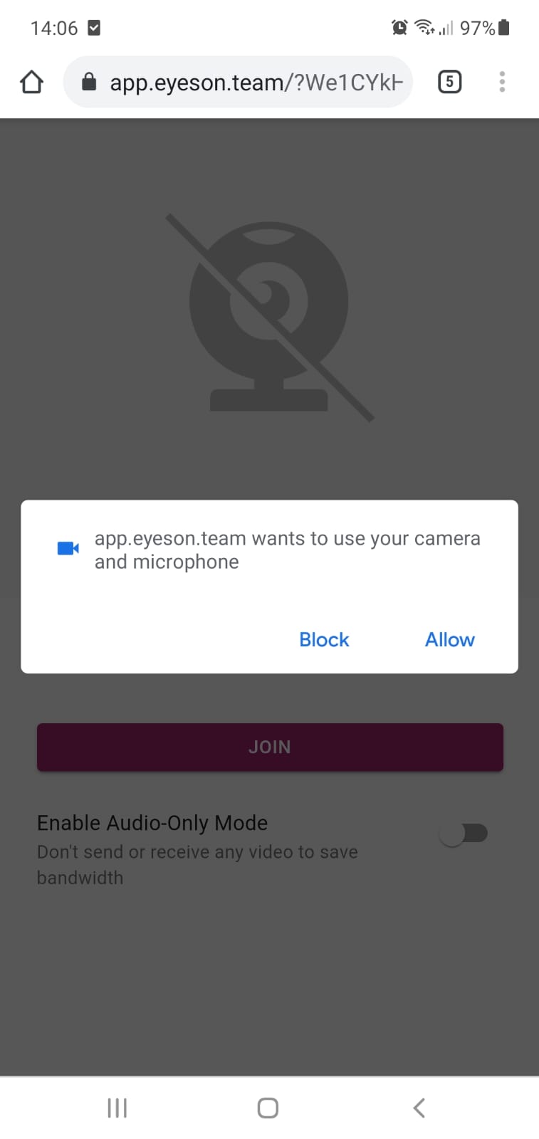 Screenshot Zugriff auf Geräte im Telefonbrowser zulassen