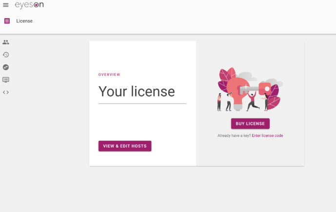 Screenshot of License Management in eyeson Account