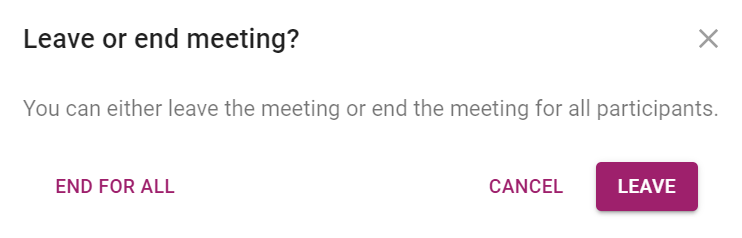 Leave or end the meeting for all